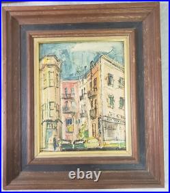 4 Vintage John Leonard Checkley Oil Paintings MCM San Francisco California