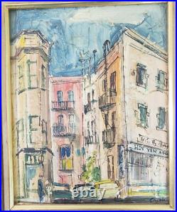 4 Vintage John Leonard Checkley Oil Paintings MCM San Francisco California