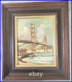 4 Vintage John Leonard Checkley Oil Paintings MCM San Francisco California