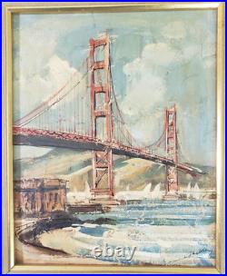 4 Vintage John Leonard Checkley Oil Paintings MCM San Francisco California