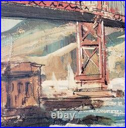 4 Vintage John Leonard Checkley Oil Paintings MCM San Francisco California