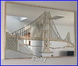 $500 Bassett Mirror Co. San Francisco Golden Gate Bridge 36 x 24 Vintage Rare