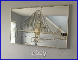 $500 Bassett Mirror Co. San Francisco Golden Gate Bridge 36 x 24 Vintage Rare