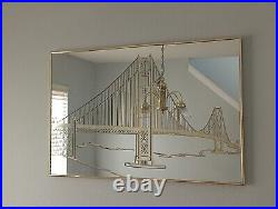 $500 Bassett Mirror Co. San Francisco Golden Gate Bridge 36 x 24 Vintage Rare