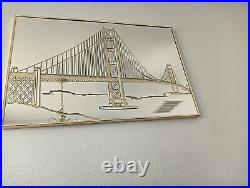 $500 Bassett Mirror Co. San Francisco Golden Gate Bridge 36 x 24 Vintage Rare