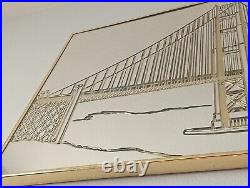 $500 Bassett Mirror Co. San Francisco Golden Gate Bridge 36 x 24 Vintage Rare