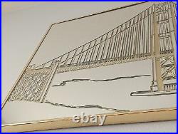 $500 Bassett Mirror Co. San Francisco Golden Gate Bridge 36 x 24 Vintage Rare
