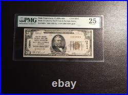 50.00 1929 national San Francisco California Bank of America PMG 25 Very Fine