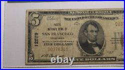 $5 1929 San Francisco California National Currency Bank Note Bill Ch. #12579 F12