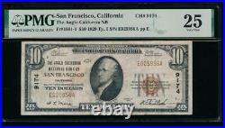 AC 1929 $10 Anglo California NB of San Francisco, California ch# 9174 PMG 25