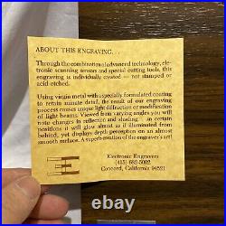 AL CIGICH Electronic Engravers San Fransisco 1981 Metal Engraving 9in x 7in