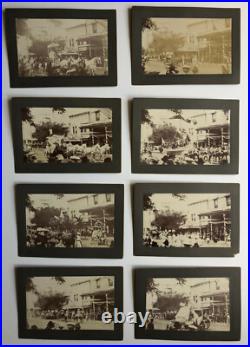 ANTIQUE Cabinet Card Set JULY 4TH PARADE PHOTOS 1903 California GOLD RUSH TOWN