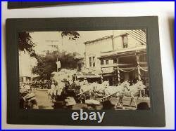 ANTIQUE Cabinet Card Set JULY 4TH PARADE PHOTOS 1903 California GOLD RUSH TOWN