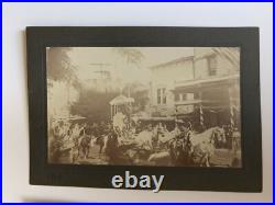 ANTIQUE Cabinet Card Set JULY 4TH PARADE PHOTOS 1903 California GOLD RUSH TOWN
