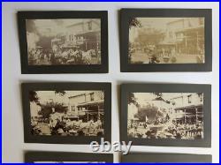 ANTIQUE Cabinet Card Set JULY 4TH PARADE PHOTOS 1903 California GOLD RUSH TOWN