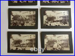ANTIQUE Cabinet Card Set JULY 4TH PARADE PHOTOS 1903 California GOLD RUSH TOWN