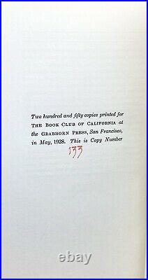 AROUND THE HORN IN 49 Edition Limited to 250 Book Club of California 1928