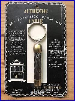 AUTHENTIC SAN FRANCISCO CABLE CAR CABLE Key Ring Souvenir 1980 New