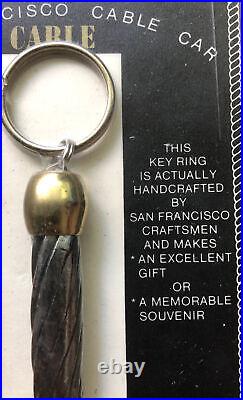 AUTHENTIC SAN FRANCISCO CABLE CAR CABLE Key Ring Souvenir 1980 New
