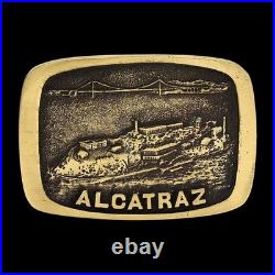 Alcatraz Penitentiary San Francisco California Prison Rock Vintage Belt Buckle