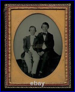Ambrotype Photo Little BoysHolding Hands Oregon Or California Photographer 1850s