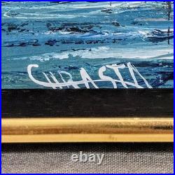 Anna Chrasta Original San Francisco Bay Oil Painting Sailboat Signed Vintage MCM