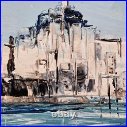 Anna Chrasta Original San Francisco Bay Oil Painting Sailboat Signed Vintage MCM