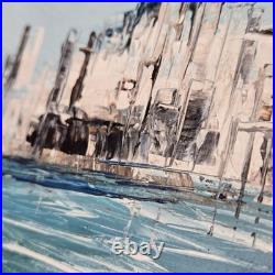 Anna Chrasta Original San Francisco Bay Oil Painting Sailboat Signed Vintage MCM
