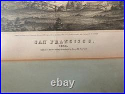 Antique 1856 San Francisco Lithograph Henry Bill Framed Panorama Print Antique 1856 San Francisco Lithograph Henry Bill Framed Panorama Print