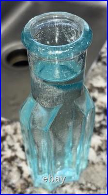 Antique 1860 Western Aqua Spice Sauce Bottle Found San Francisco California