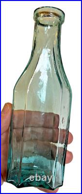 Antique 1860 Western Spice Sauce Bottle Aqua San Francisco California Rolled Lip