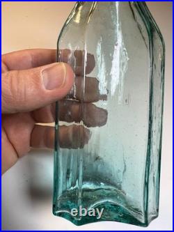 Antique 1860 Western Spice Sauce Bottle Aqua San Francisco California Rolled Lip