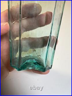 Antique 1860 Western Spice Sauce Bottle Aqua San Francisco California Rolled Lip