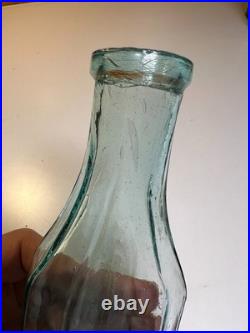 Antique 1860 Western Spice Sauce Bottle Aqua San Francisco California Rolled Lip