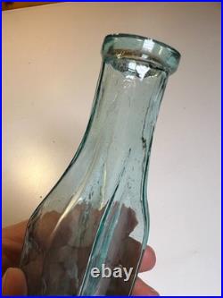 Antique 1860 Western Spice Sauce Bottle Aqua San Francisco California Rolled Lip