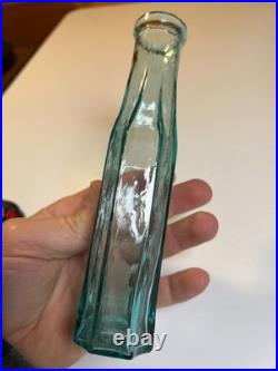 Antique 1860 Western Spice Sauce Bottle Aqua San Francisco California Rolled Lip