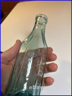 Antique 1860 Western Spice Sauce Bottle Aqua San Francisco California Rolled Lip