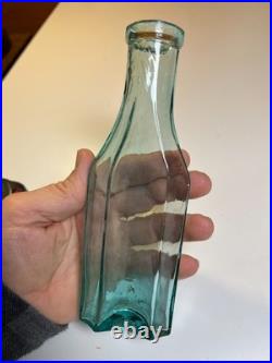 Antique 1860 Western Spice Sauce Bottle Aqua San Francisco California Rolled Lip