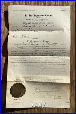 Antique 1908 Document Signed by Future Baseball Pacific Coast League President