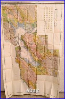 Antique 1914 Map San Francisco Bay Region Napa Oakland San Jose Livermore #17061