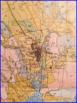 Antique 1914 Map San Francisco Bay Region Napa Oakland San Jose Livermore #17061
