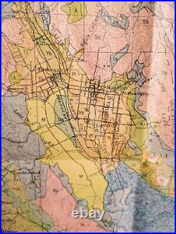 Antique 1914 Map San Francisco Bay Region Napa Oakland San Jose Livermore #17061