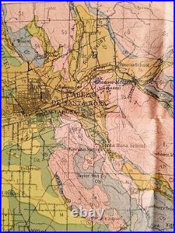 Antique 1914 Map San Francisco Bay Region Napa Oakland San Jose Livermore #17061