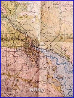 Antique 1914 Map San Francisco Bay Region Napa Oakland San Jose Livermore #17061