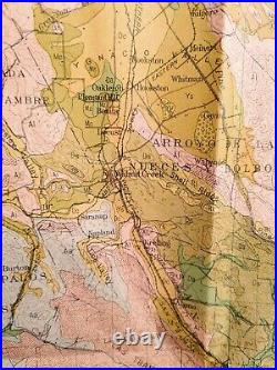 Antique 1914 Map San Francisco Bay Region Napa Oakland San Jose Livermore #17061