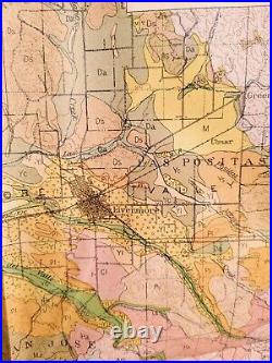 Antique 1914 Map San Francisco Bay Region Napa Oakland San Jose Livermore #17061