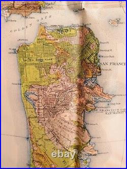 Antique 1914 Map San Francisco Bay Region Napa Oakland San Jose Livermore #17061