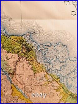 Antique 1914 Map San Francisco Bay Region Napa Oakland San Jose Livermore #17061