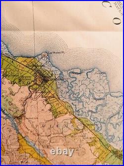 Antique 1914 Map San Francisco Bay Region Napa Oakland San Jose Livermore #17061