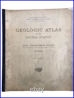 Antique 1914 US Geological Atlas San Francisco California San Mateo Folio Maps